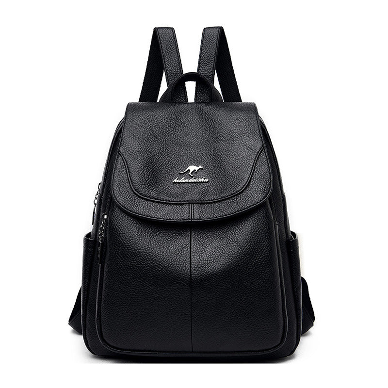 Manmade leather Ladies Flap Backpack