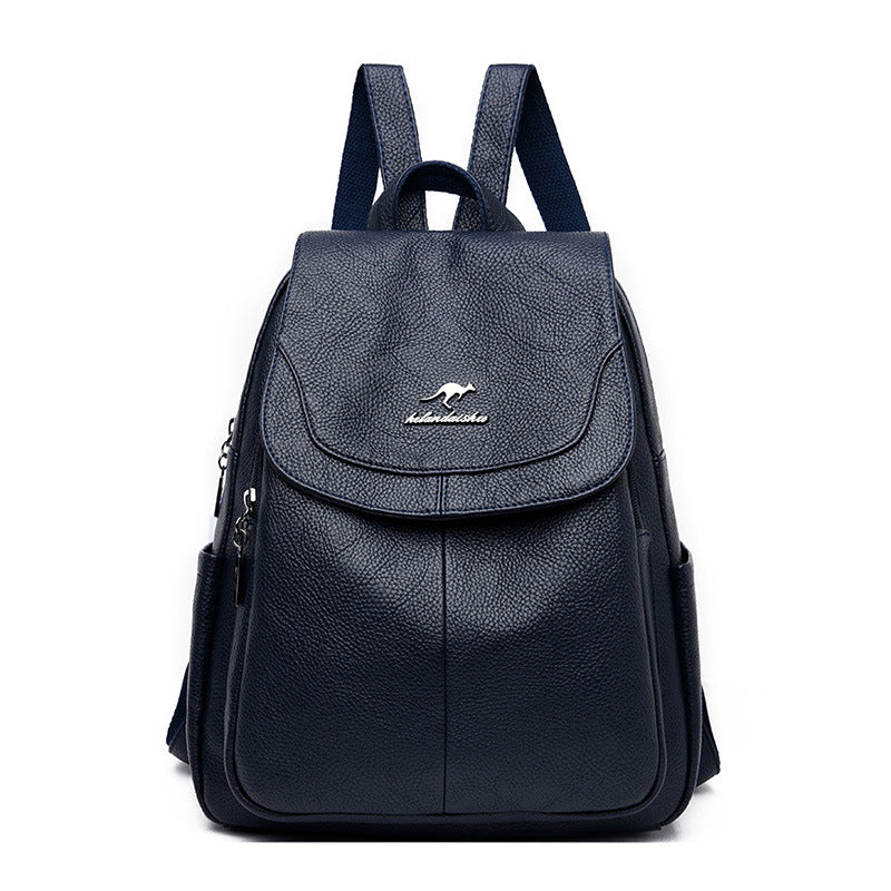 Manmade leather Ladies Flap Backpack