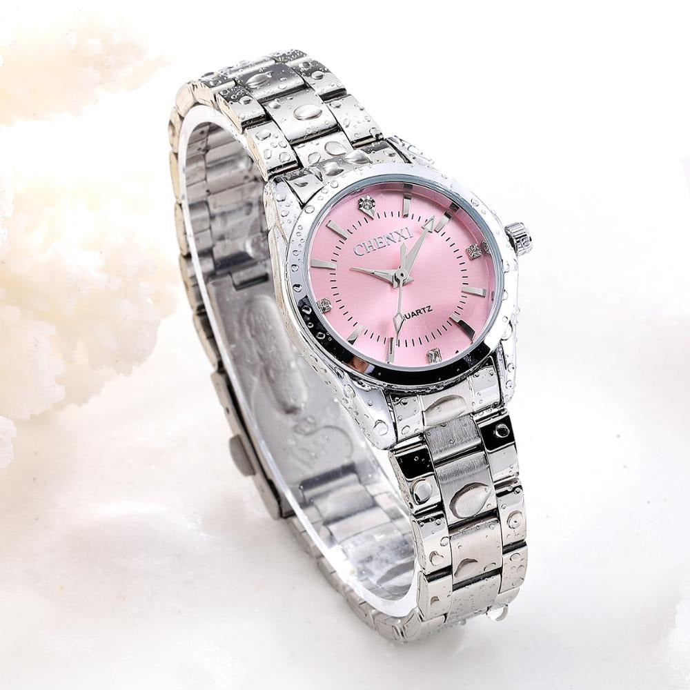 CHENXI Watch Women Luxury Rhinestone Stainless Steel