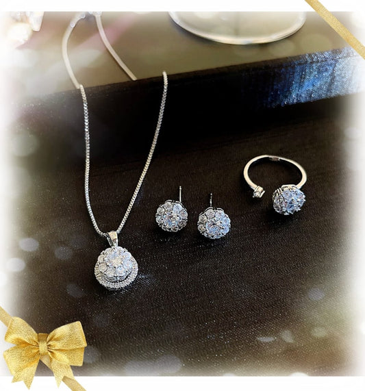 Titanium steel Rotate jewelry set included Earrings, Rings & Necklace