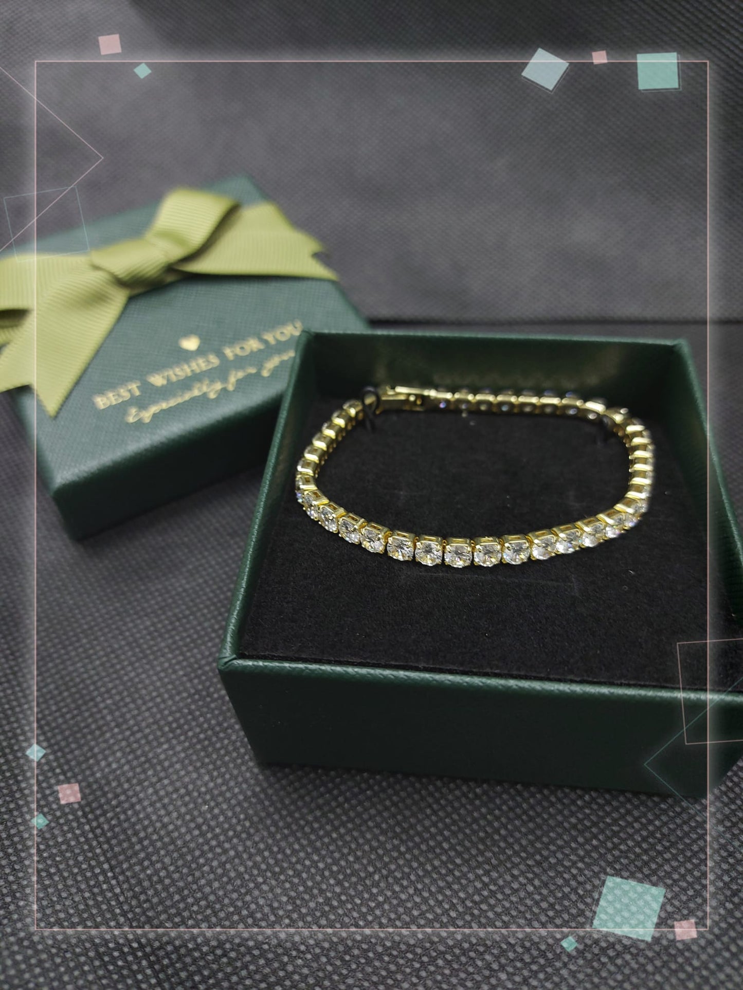 Alloy gold plated bangle Cubic Zirconia Classic Tennis Bracelet