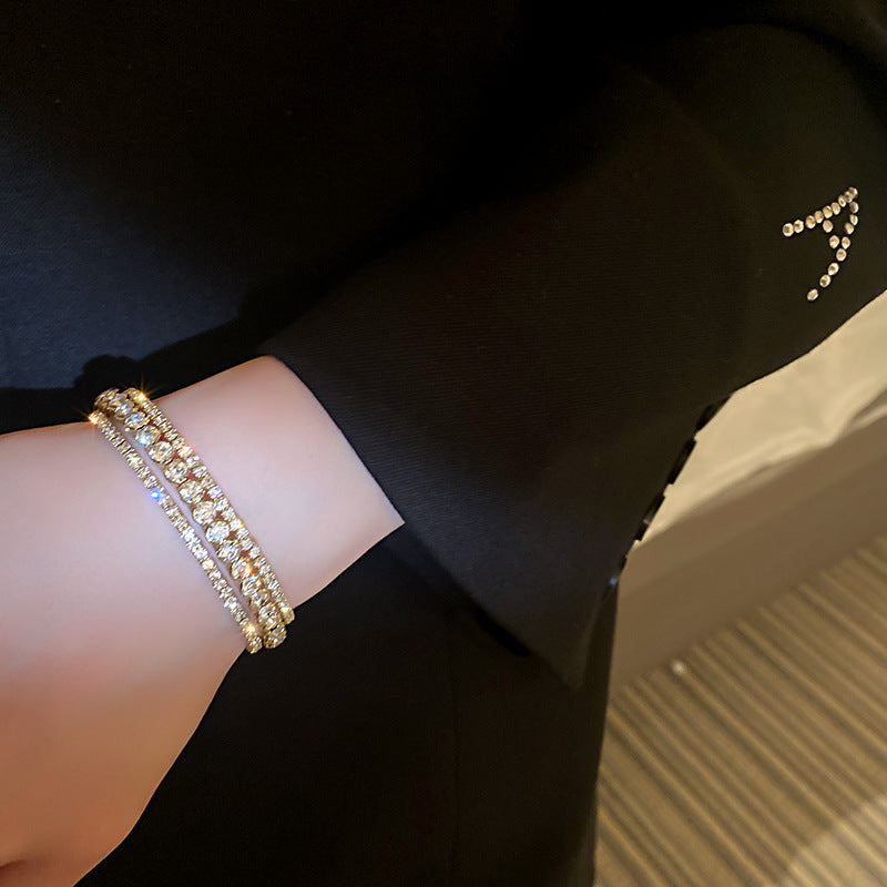 Alloy gold plated bangle Cubic Zirconia Cuff Bracelets